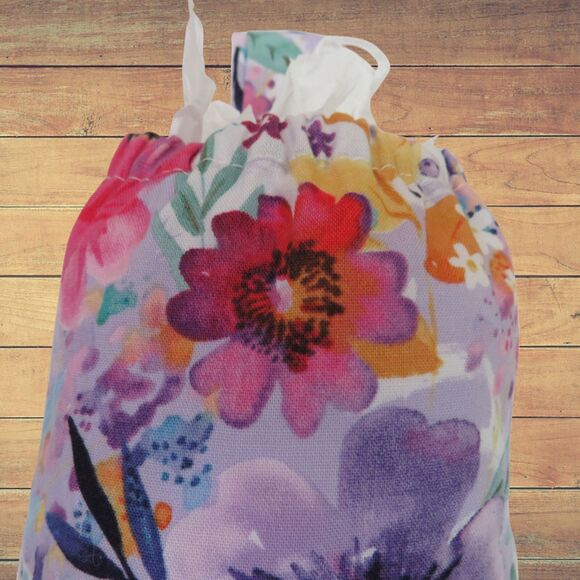 Plastic Bag Holder, SMALL Purple Floral Shopping Bag Dispense - Picture 4 of 4